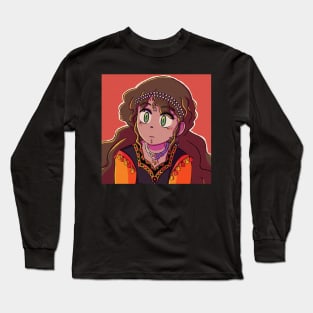 vaporwave aesthetic anime girl Long Sleeve T-Shirt